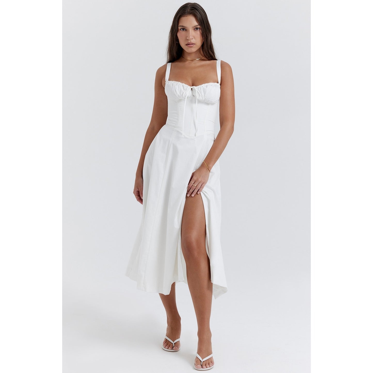 House of CB Carmen white bustier sundress