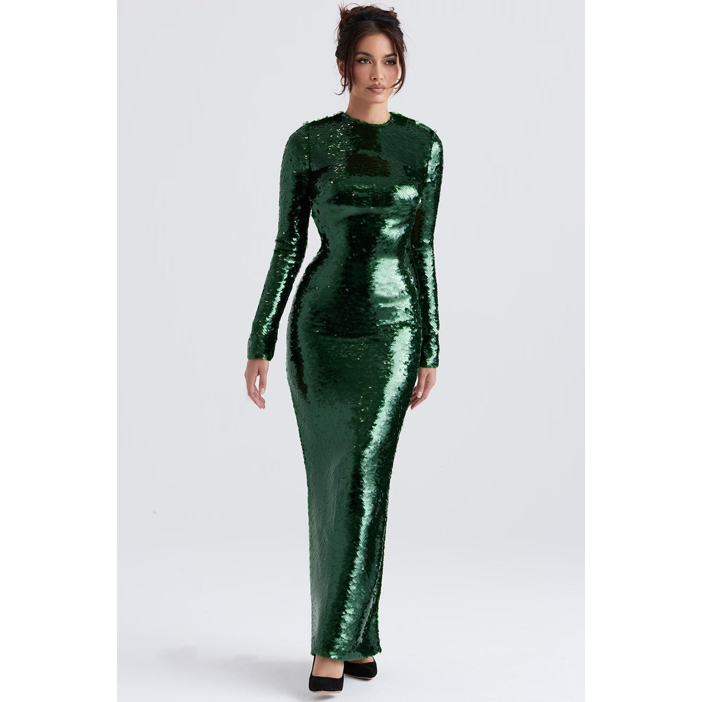 Belle pine green sequin maxi dress Authentic House of CB