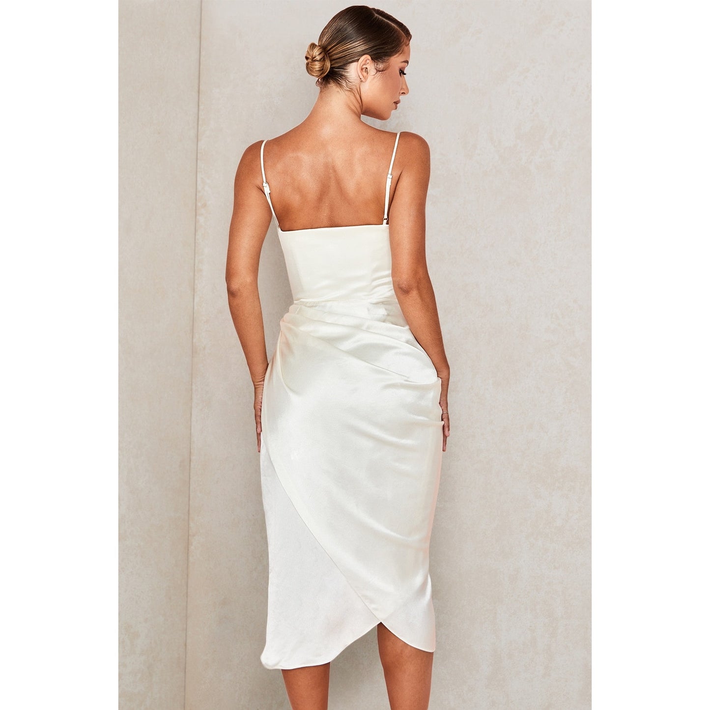 House of CB Reva Ivory Satin Balcony Corset Dress