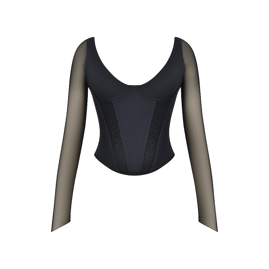 House of CB Araminta black long sleeve corset