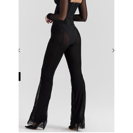 AVALON
House of CB Large (Tall)
BLACK HIGH WAIST TROUSERS
USD $135