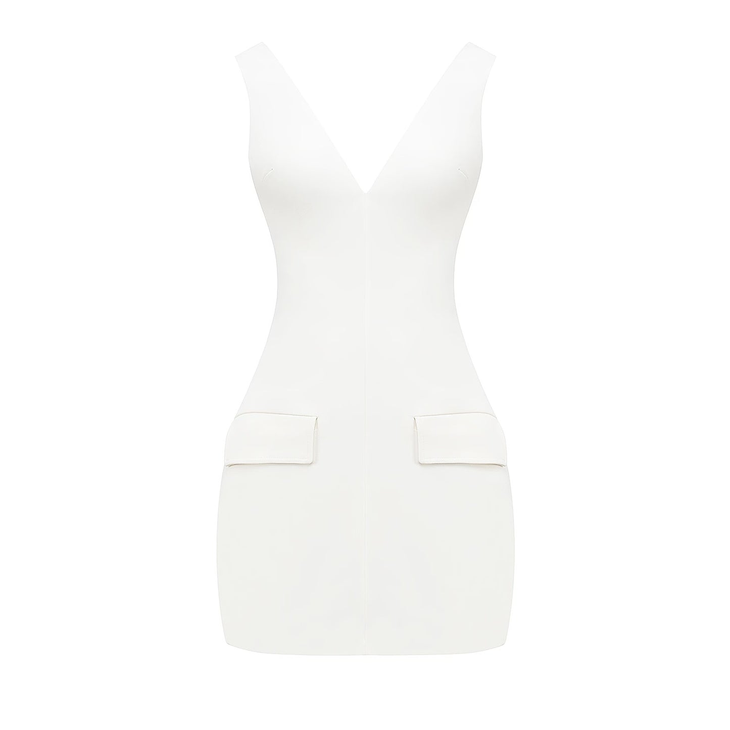 Olympia white plunge mini dress NWOT