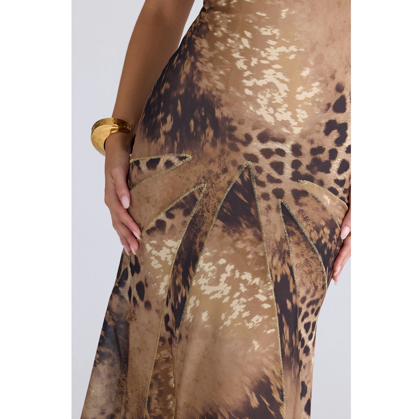 House of CB Sacha Leopard Print Georgette Maxi Dress