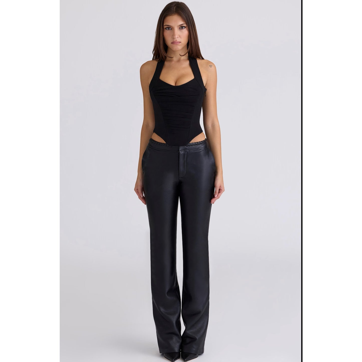 House of CB Sahar  black sculpting halter neck corset top