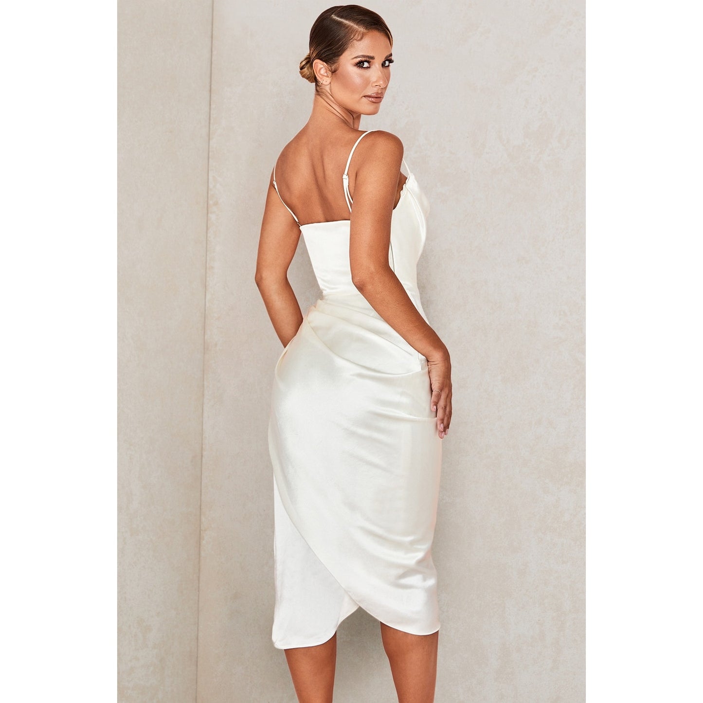 House of CB Reva Ivory Satin Balcony Corset Dress