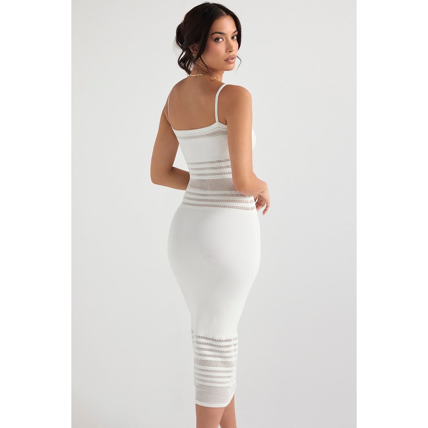 House of CB Gia ivory dainty knit midi dress