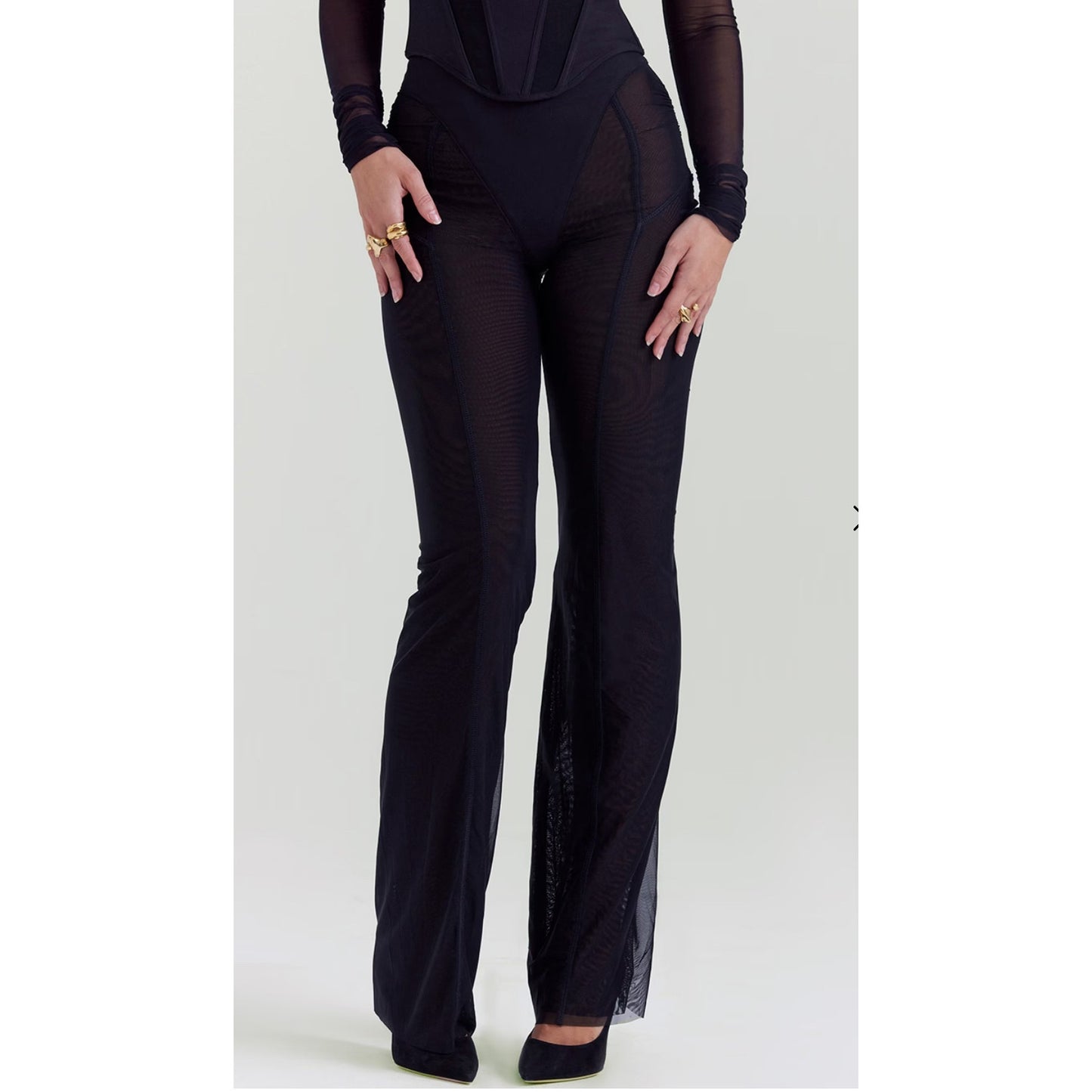 AVALON
House of CB Large (Tall)
BLACK HIGH WAIST TROUSERS
USD $135