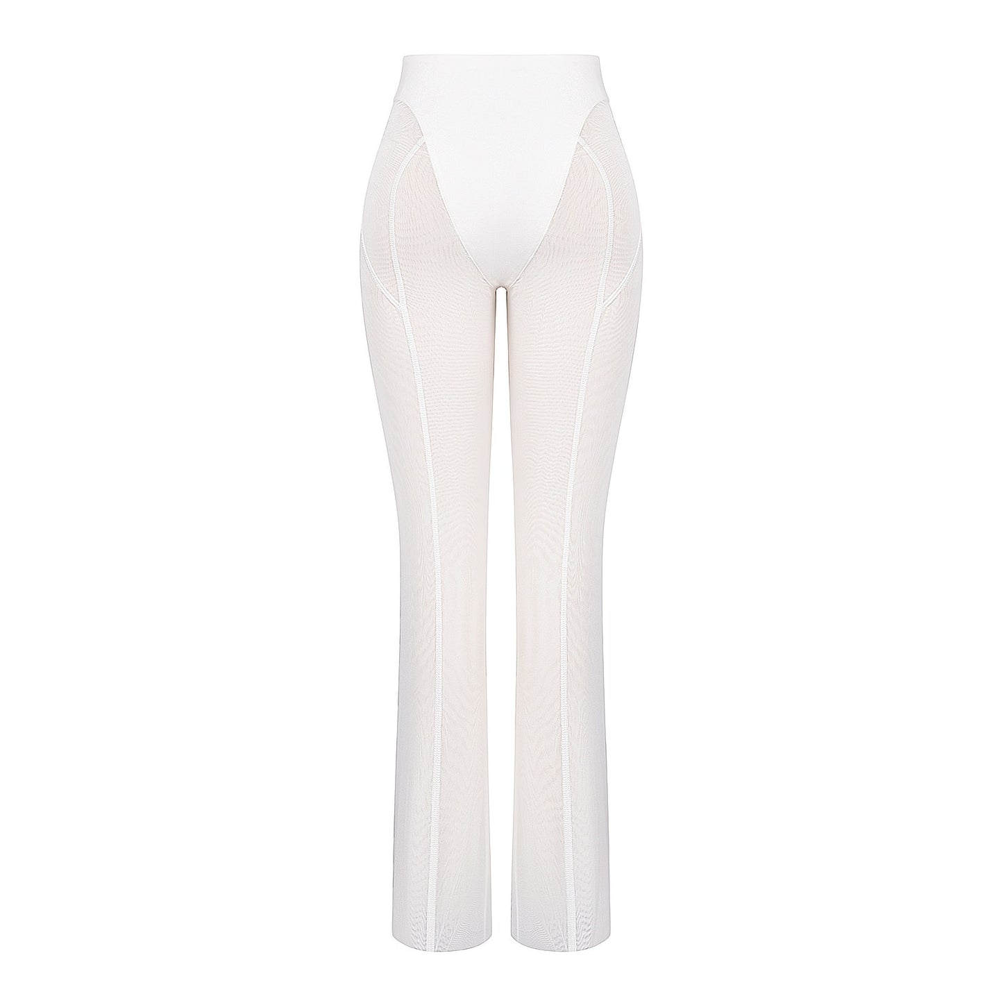 House of CB Avalon White Mesh High Waist Trousers